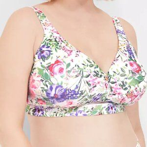 NWT 42DDD Comfort Bliss Lightly Lined No-Wire Bra - Luscious Gardens White